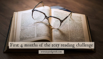 With the first 4 months out of the way in the Goodreads 2017 Reading Challenge, how many books have I read, and which novels did I finish?