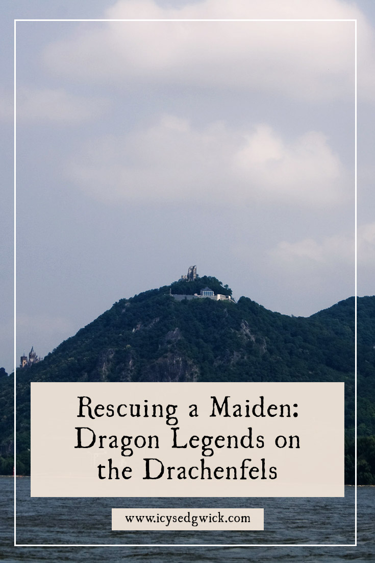 The Drachenfels on the Rhine in Germany is the site of a famous dragon legend. Let's look at two of the variations.